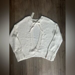 Francesca’s Audrey Open Back Sweater – Ivory – Size 1X – New with Tags